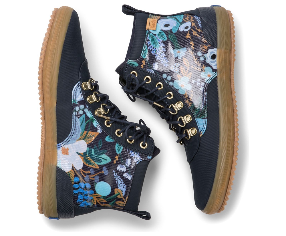 Botas Keds Mujer Azul Marino - Rifle Paper Co. Scout Water-Resistant Garden Party - 903-RHWSUT